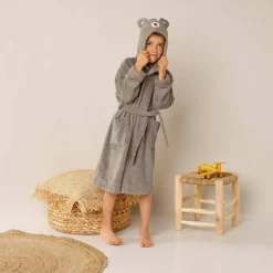 Peignoir de bain enfant personnalisable ourson à capuche