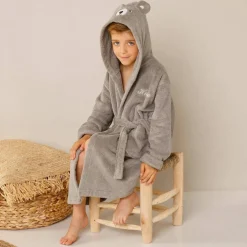 Peignoir de bain enfant personnalisable ourson à capuche