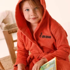 Peignoir de bain enfant personnalisable renard à capuche, éponge coton - 340 g/m²
