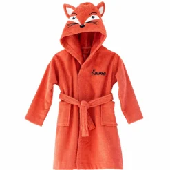 Peignoir de bain enfant personnalisable renard à capuche, éponge coton - 340 g/m²