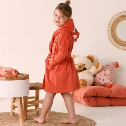 Peignoir de bain enfant personnalisable renard à capuche, éponge coton - 340 g/m²