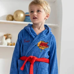 Peignoir de bain enfant personnalisable super-héros à capuche