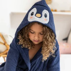 Peignoir de bain enfant Pingouin à capuche