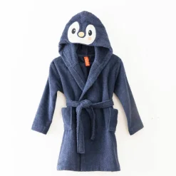 Peignoir de bain enfant Pingouin à capuche