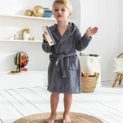 Peignoir de bain enfant raton laveur à capuche éponge coton - 340 g/m²
