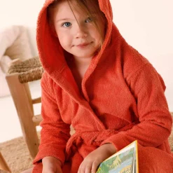Peignoir de bain enfant renard à capuche éponge coton - 340 g/m²