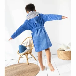 Peignoir de bain enfant requin éponge coton - 340g/m²