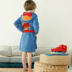 Peignoir de bain enfant super-héros à capuche éponge coton - 340g/m²
