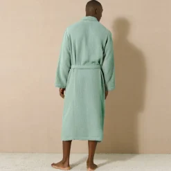 Peignoir de bain mixte col châle - triple gaze de coton