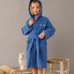 Peignoir enfant à capuche personnalisé - éponge bouclette 340 g/m²