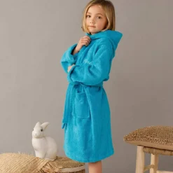 Peignoir enfant à capuche personnalisé - éponge bouclette 340 g/m²