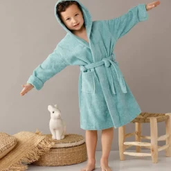Peignoir enfant à capuche - éponge bouclette 340 g/m²