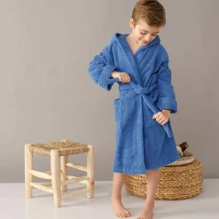 Peignoir enfant à capuche - éponge bouclette 340 g/m²