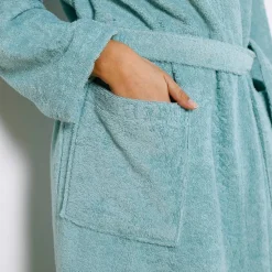 Peignoir mixte adulte col capuche éponge bouclette
