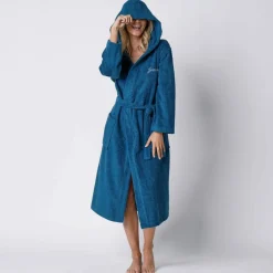 Peignoir mixte adulte col capuche éponge bouclette