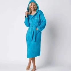 Peignoir mixte adulte col capuche éponge bouclette