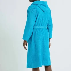 Peignoir mixte adulte col capuche éponge bouclette