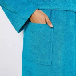Peignoir mixte adulte col capuche éponge bouclette
