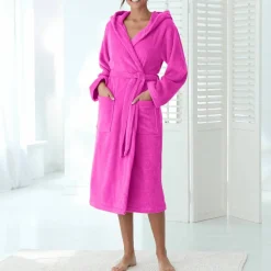 Peignoir mixte adulte col capuche - éponge bouclette 380 g/m²