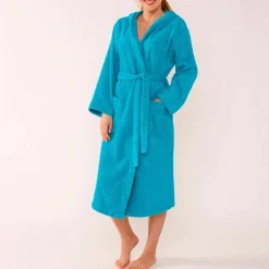 Peignoir mixte adulte col capuche - éponge bouclette 380 g/m²