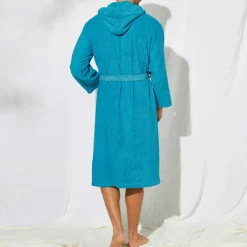 Peignoir mixte adulte col capuche - éponge bouclette 380 g/m²