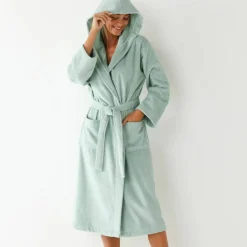 Peignoir mixte adulte col capuche - éponge bouclette 380 g/m²