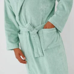 Peignoir mixte adulte col capuche - éponge bouclette 380 g/m²