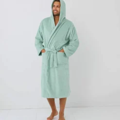 Peignoir mixte adulte col capuche - éponge bouclette 380 g/m²
