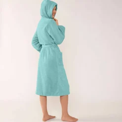 Peignoir mixte adulte col capuche - éponge bouclette 380 g/m²
