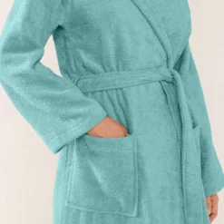 Peignoir mixte adulte col capuche - éponge bouclette 380 g/m²