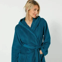 Peignoir mixte adulte col capuche 