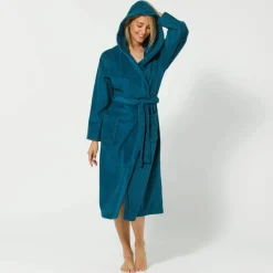Peignoir mixte adulte col capuche 