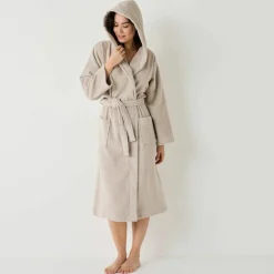 Peignoir mixte adulte col capuche 