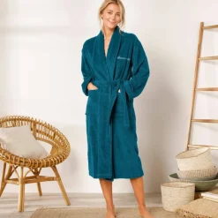 Peignoir mixte adulte col châle personnalisé - éponge bouclette 380 g/m²