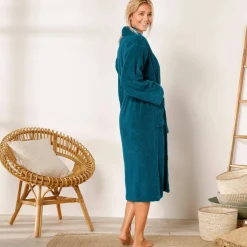 Peignoir mixte adulte col châle personnalisé - éponge bouclette 380 g/m²