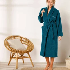 Peignoir mixte adulte col châle personnalisé - éponge bouclette 380 g/m²