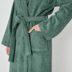 Peignoir mixte adulte col châle personnalisé - éponge bouclette 380 g/m²