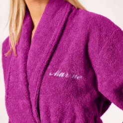 Peignoir mixte adulte col châle personnalisé - éponge bouclette 380 g/m²