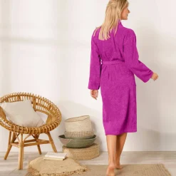 Peignoir mixte adulte col châle personnalisé - éponge bouclette 380 g/m²