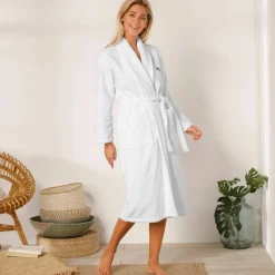 Peignoir mixte adulte col châle personnalisé - éponge bouclette 380 g/m²