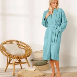 Peignoir mixte adulte col châle personnalisé - éponge bouclette 380 g/m²