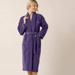 Peignoir mixte adulte col châle personnalisé - éponge bouclette 380 g/m²