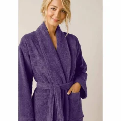 Peignoir mixte adulte col châle - éponge bouclette 380 g/m²