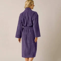 Peignoir mixte adulte col châle - éponge bouclette 380 g/m²