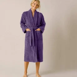 Peignoir mixte adulte col châle - éponge bouclette 380 g/m²