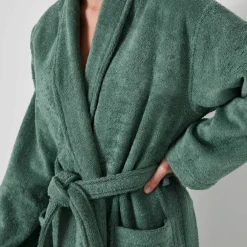 Peignoir mixte adulte col châle - éponge bouclette 380 g/m²