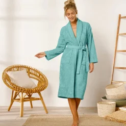 Peignoir mixte adulte col châle - éponge bouclette 380 g/m²