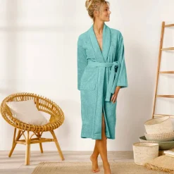 Peignoir mixte adulte col châle - éponge bouclette 380 g/m²