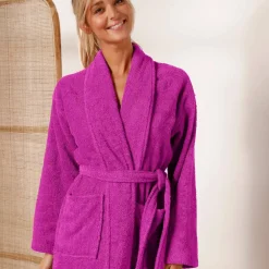 Peignoir mixte adulte col châle - éponge bouclette 380 g/m²