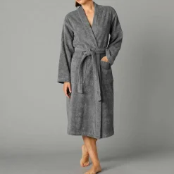 Peignoir mixte adulte col kimono - éponge bouclette 380 g/m²